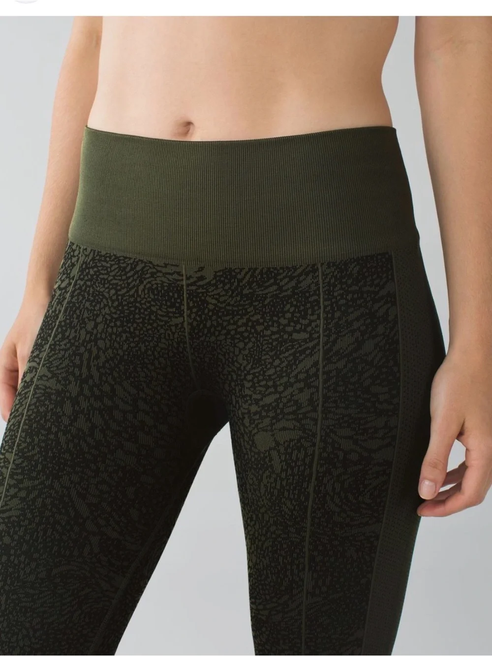 Lululemon Women’s Ebb To Street High-Waist Olive Green Textured Leggings Fits S